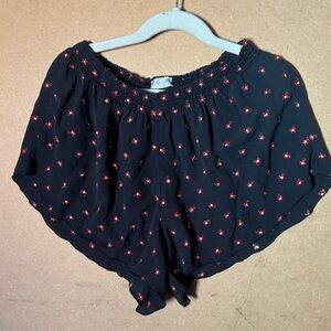 John Galt Navy Floral Embroidered Lounge Shorts OS